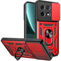 Θήκη Xiaomi Redmi Note 14S Bodycell Armor Slide Ανθεκτική με Κάλυμμα για την Κάμερα & Μεταλλικό Ring Holder - Red (5206015082