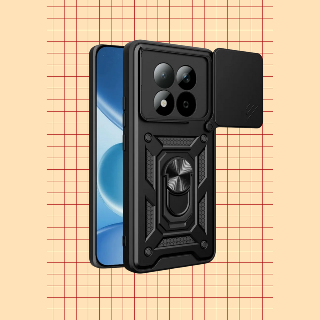 Θήκη Xiaomi Redmi Note 15 Pro 4G Bodycell Armor Slide Ανθεκτική με Κάλυμμα για την Κάμερα & Μεταλλικό Ring Holder - Black (52