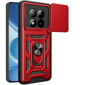Θήκη Xiaomi Redmi Note 15 Pro 4G Bodycell Armor Slide Ανθεκτική με Κάλυμμα για την Κάμερα & Μεταλλικό Ring Holder - Red (5206