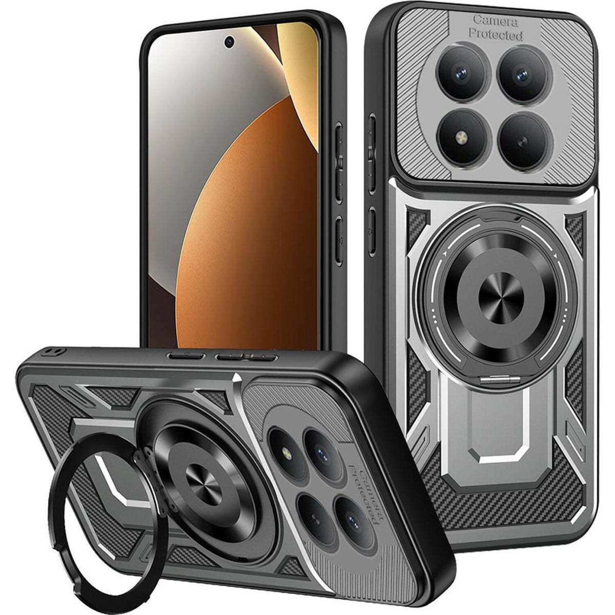 Θήκη Xiaomi Redmi Note 15 Pro 5G Techsuit RuggedCam Ανθεκτική με KickStand & MagSafe - Gray (5949419358225)