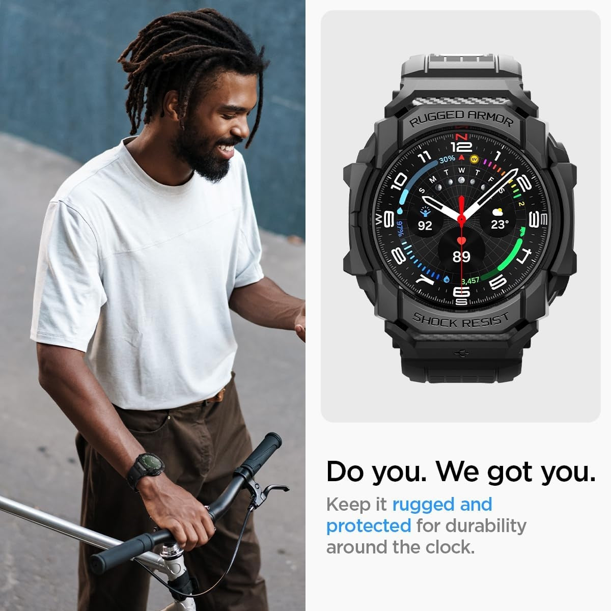 Unibody Θήκη Σιλικόνης - Samsung Galaxy Watch Ultra 2025 / 2024 47mm - Spigen Rugged Armor Pro - Matte Black (ACS08427)