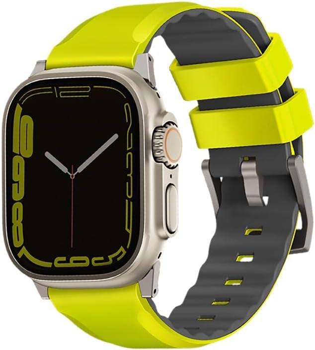 Uniq Linus Αδιάβροχο Λουράκι Premium Σιλικόνης Apple Watch Ultra/SE/11/10/9/8/7/6/5/4 (49/46/45/44mm) - Lime Green (UNIQ-49MM