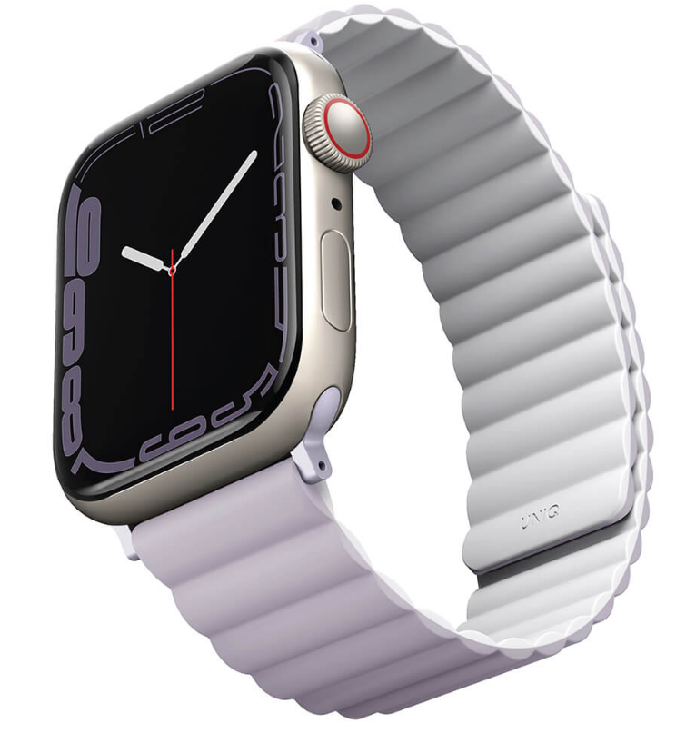 Uniq Revix Μαγνητικό Λουράκι Premium Σιλικόνης Apple Watch SE/11/10/9/8/7/6/5/4 (42/41/40mm) - Lilac / White (UNIQ-41MM-REVLI