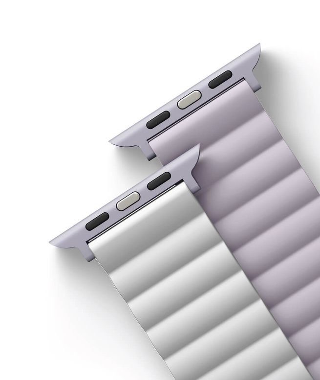 Uniq Revix Μαγνητικό Λουράκι Premium Σιλικόνης Apple Watch SE/11/10/9/8/7/6/5/4 (42/41/40mm) - Lilac / White (UNIQ-41MM-REVLI