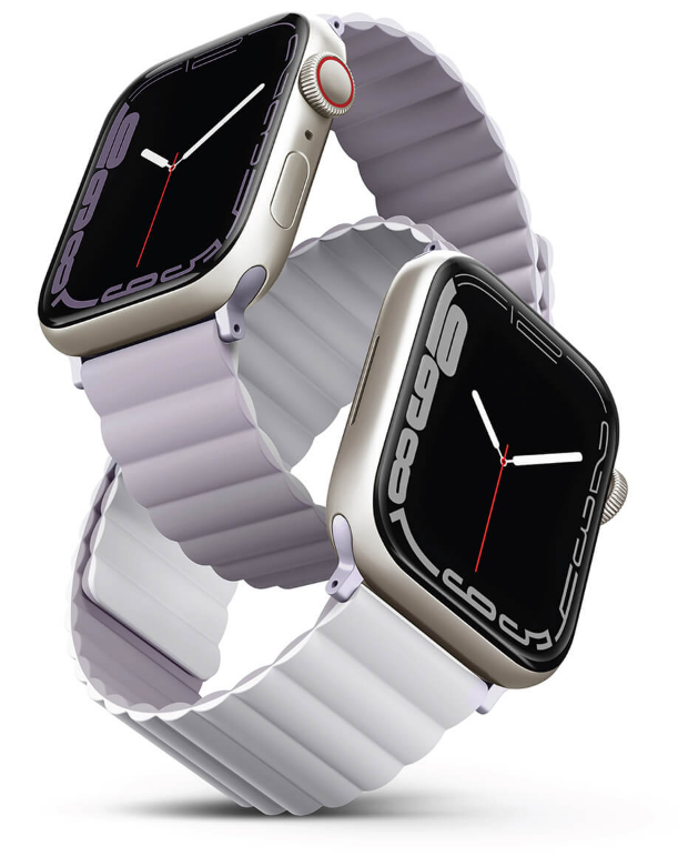 Uniq Revix Μαγνητικό Λουράκι Premium Σιλικόνης Apple Watch SE/11/10/9/8/7/6/5/4 (42/41/40mm) - Lilac / White (UNIQ-41MM-REVLI