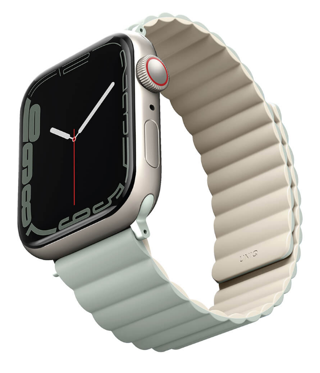 Uniq Revix Μαγνητικό Λουράκι Premium Σιλικόνης Apple Watch SE/11/10/9/8/7/6/5/4 (42/41/40mm) - Sage / Beige (UNIQ-41MM-REVSAG