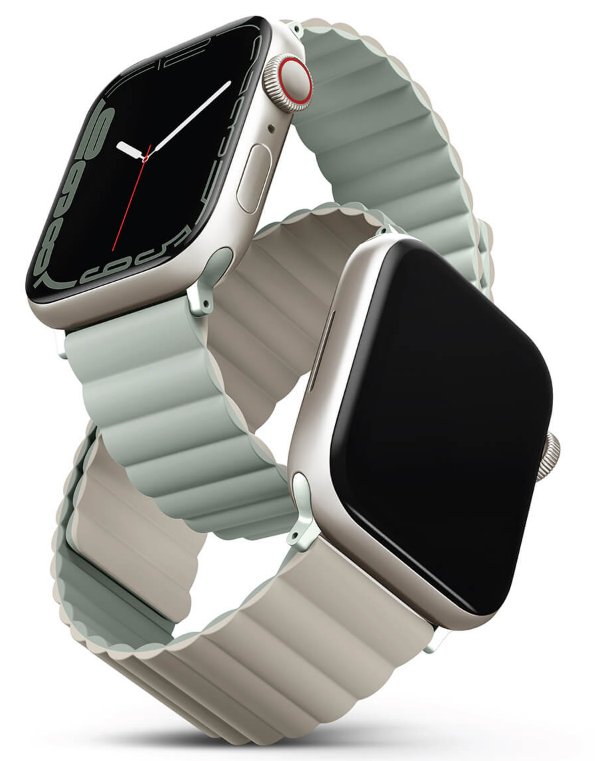 Uniq Revix Μαγνητικό Λουράκι Premium Σιλικόνης Apple Watch SE/11/10/9/8/7/6/5/4 (42/41/40mm) - Sage / Beige (UNIQ-41MM-REVSAG