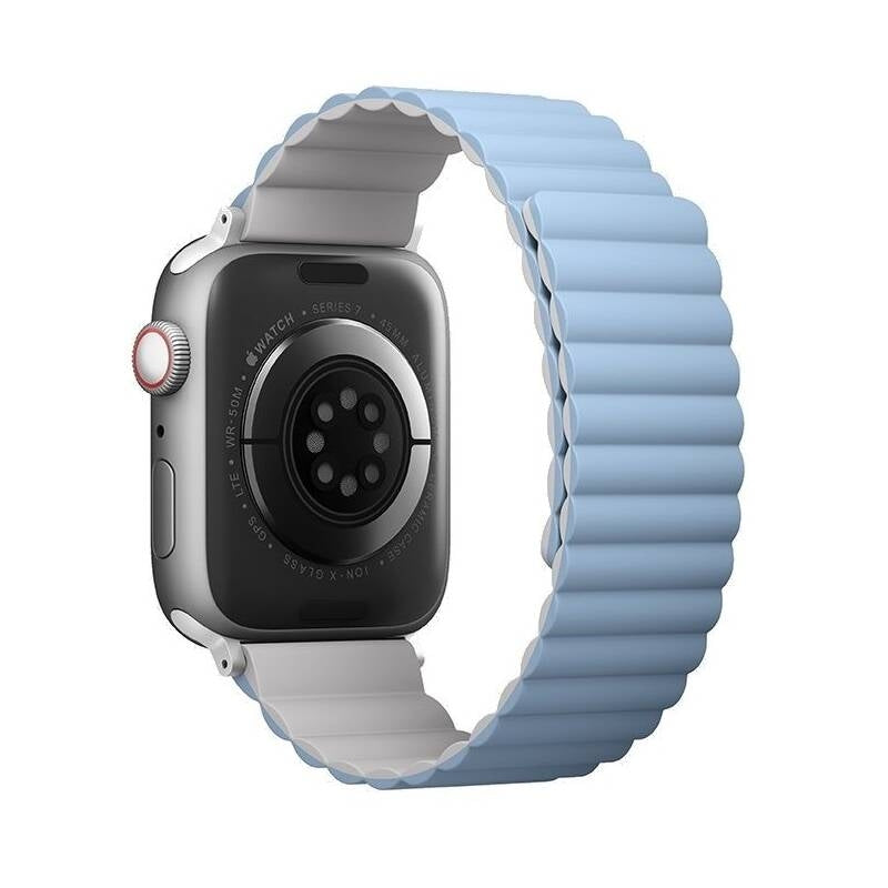Uniq Revix Μαγνητικό Λουράκι Premium Σιλικόνης Apple Watch SE/11/10/9/8/7/6/5/4 (42/41/40mm) - White / Blue (UNIQ-41MM-REVWHT