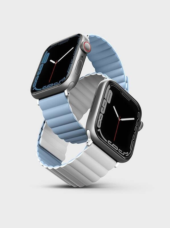 Uniq Revix Μαγνητικό Λουράκι Premium Σιλικόνης Apple Watch SE/11/10/9/8/7/6/5/4 (42/41/40mm) - White / Blue (UNIQ-41MM-REVWHT