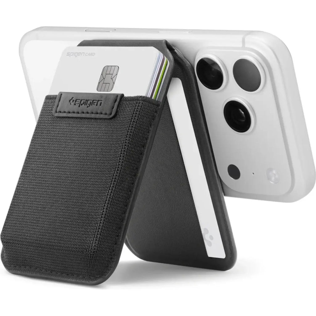 Universal Θήκη Spigen Slim Fold MagFit S314-4 MagSafe Πορτοφόλι για Κάρτες με Αναδιπλούμενη Βάση - Black (AFA11591)
