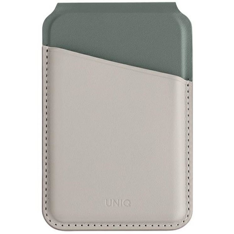 Universal Θήκη Uniq Lyden Duo Series MagSafe Πορτοφόλι για Κάρτες με RFID & Αναδιπλούμενη Βάση από Δέρμα Vegan - Ivory Lichen