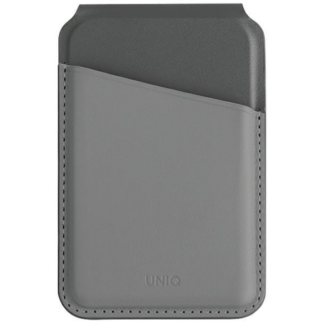 Universal Θήκη Uniq Lyden Duo Series MagSafe Πορτοφόλι για Κάρτες με RFID & Αναδιπλούμενη Βάση από Δέρμα Vegan - Rhino Grey /