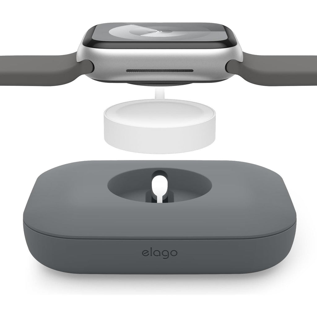 Βάση Elago Magnetic Charger Pad Premium Σιλικόνης για Φορτιστή Apple Watch / AirPods & Samsung Galaxy Watch 7 / 6 / 5 - Dark 
