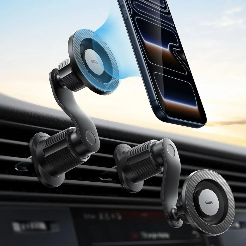 Βάση Κινητών Αυτοκινήτου ESR OmniLock Magnetic Car Mount με MagSafe για Αεραγωγούς - Black / Carbon Fiber (4894240262764)
