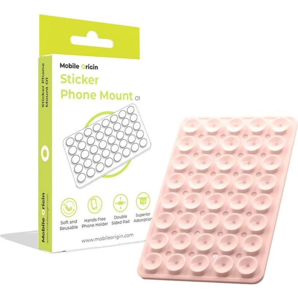 Βάση Στήριξης Mobile Origin Sticker Phone Mount O1 για Κινητά / Smartphones με Βεντούζα από Σιλικόνη - Light Pink (MO-SPM-L-P