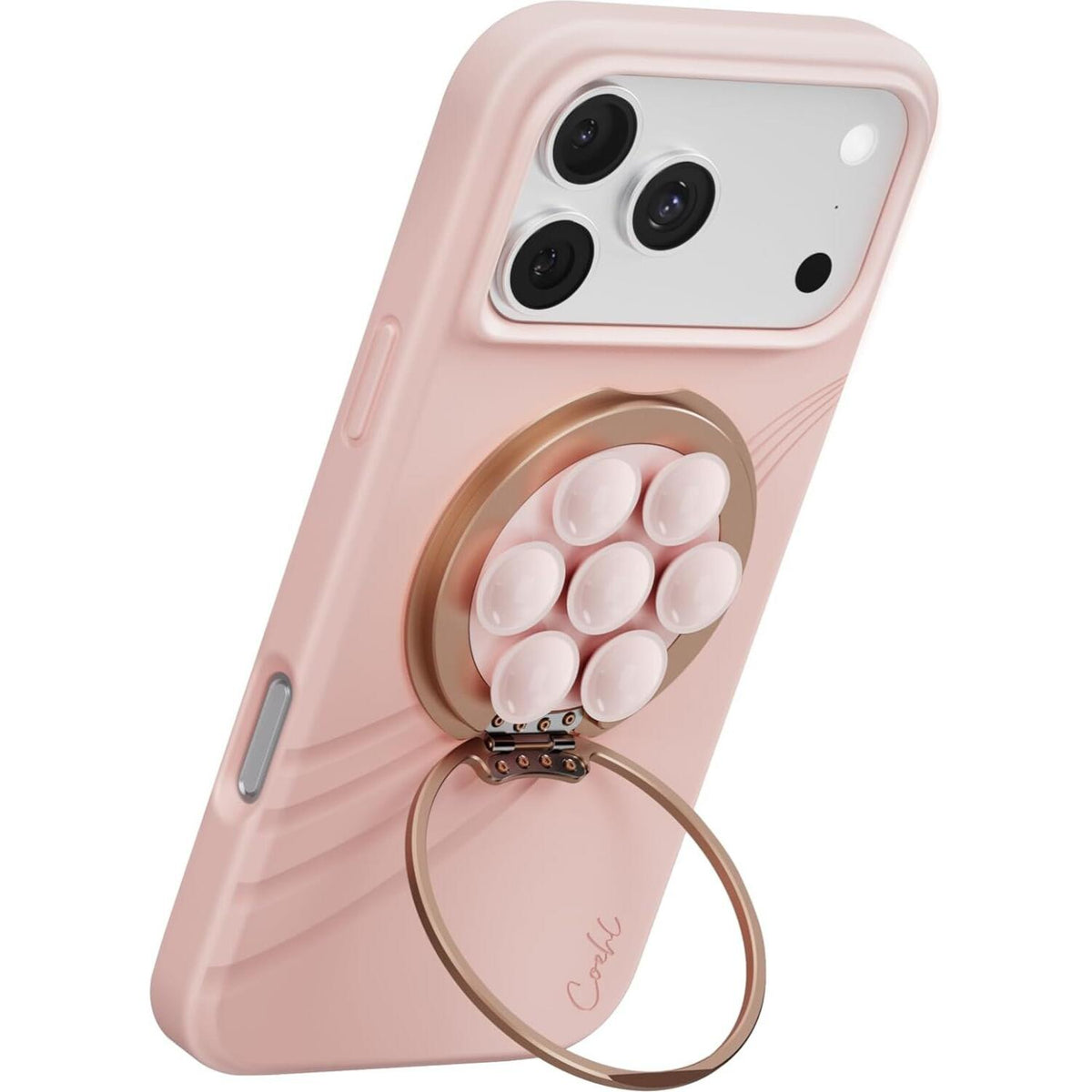 Βάση Στήριξης Uniq Coehl Luna Μαγνητική MagSafe με KickStand / Βεντούζα & Ενσωματωμένο Καθρέφτη - Cloud Pink (UNIQ-LUNA-CPINK