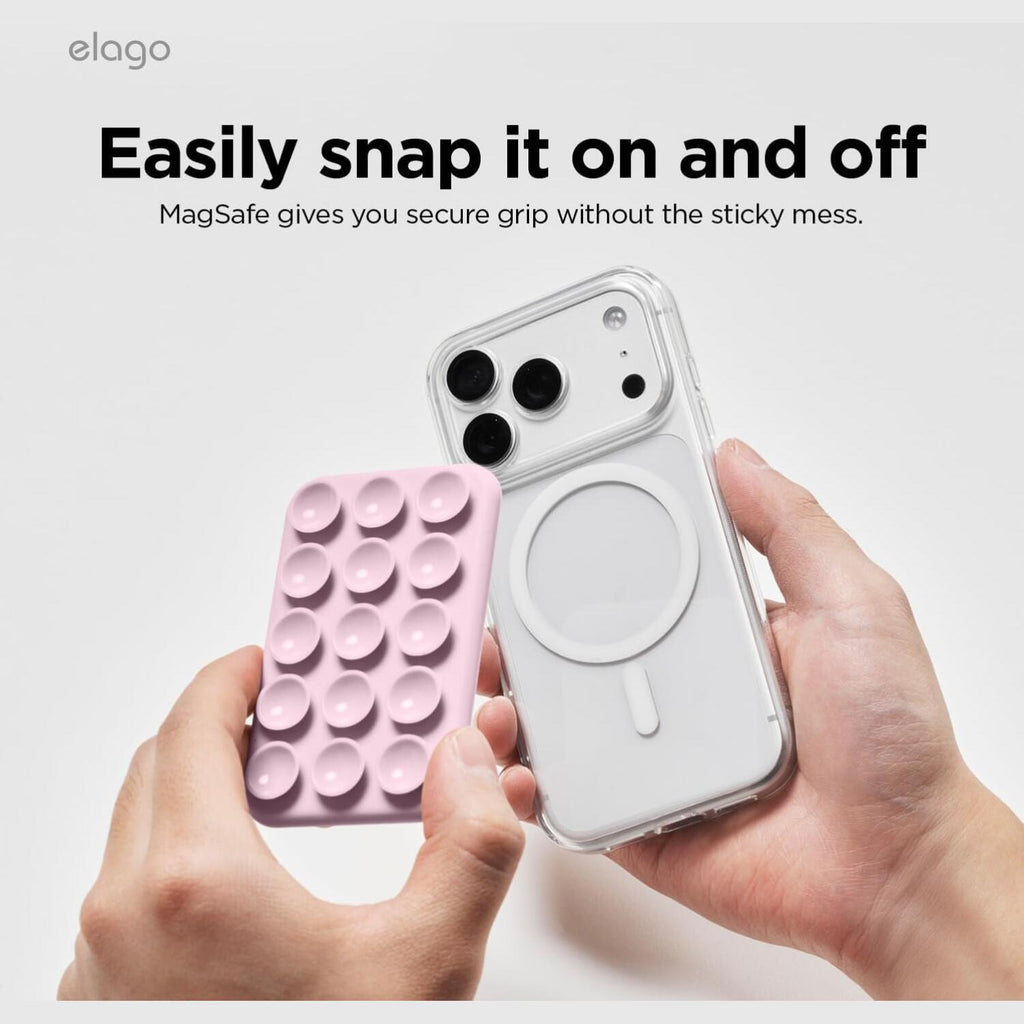 Βάση Στήριξης Elago Phone Mount για Κινητά / Smartphones με MagSafe & Βεντούζα από Σιλικόνη - Light Lilac (EMSSUCTION-LLIL)