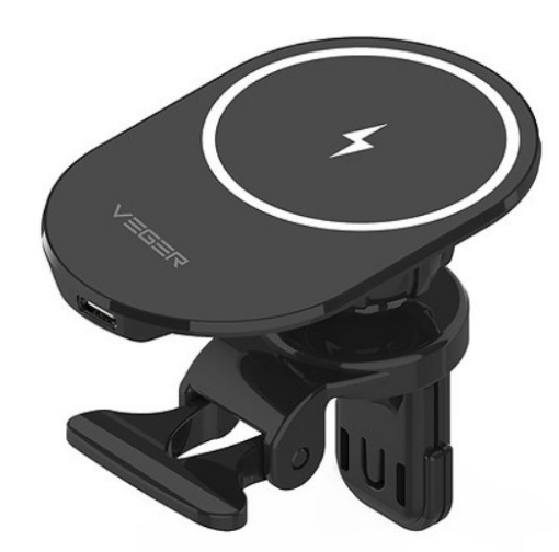 Veger Y38 Μαγνητική Βάση Ασύρματης Φόρτισης MagSafe για Αεραγωγούς Αυτοκινήτου - 15W - Black (6970453555409)
