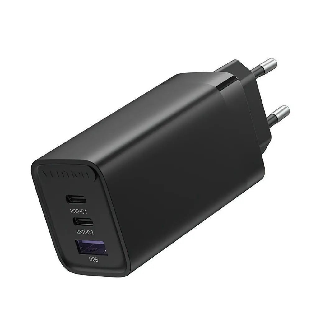 Vention Φορτιστής Χωρίς Καλώδιο GaN με Θύρα USB-A και 2 Θύρες USB-C 65W Μαύρος (FEDB0-EU)