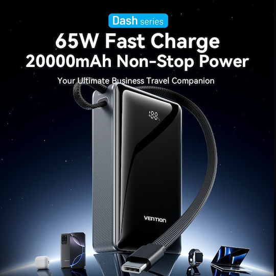 Vention Power Bank 20000mAh 65W Γκρι FKDM0