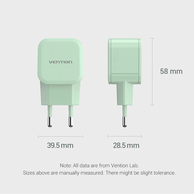 Vention 1-Port USB-C Wall Charger 20W EU-Plug Pink
