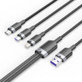 Vention Καλώδιο 3-σε-1 USB‑C / Lightning / Micro‑USB 6A 120W Μαύρο (Vention CTRBG)