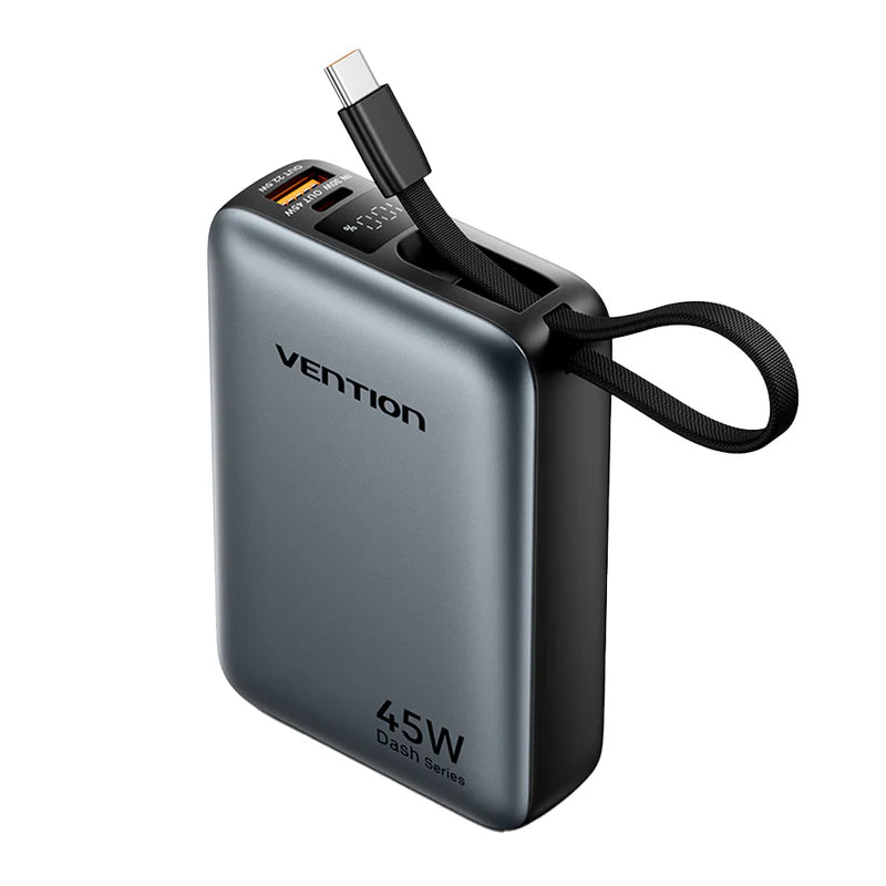Vention FHGHO Power Bank 20000mAh 45W με Θύρα USB-A και Θύρα USB-C Power Delivery Γκρι