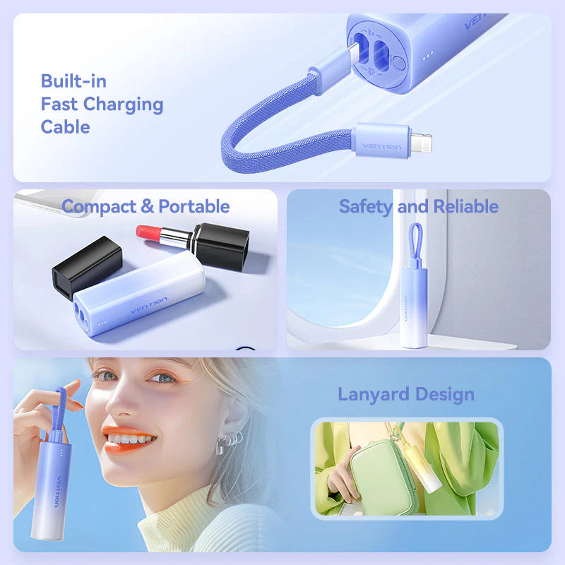 Vention 5000mAh Power Bank 20W Yellow