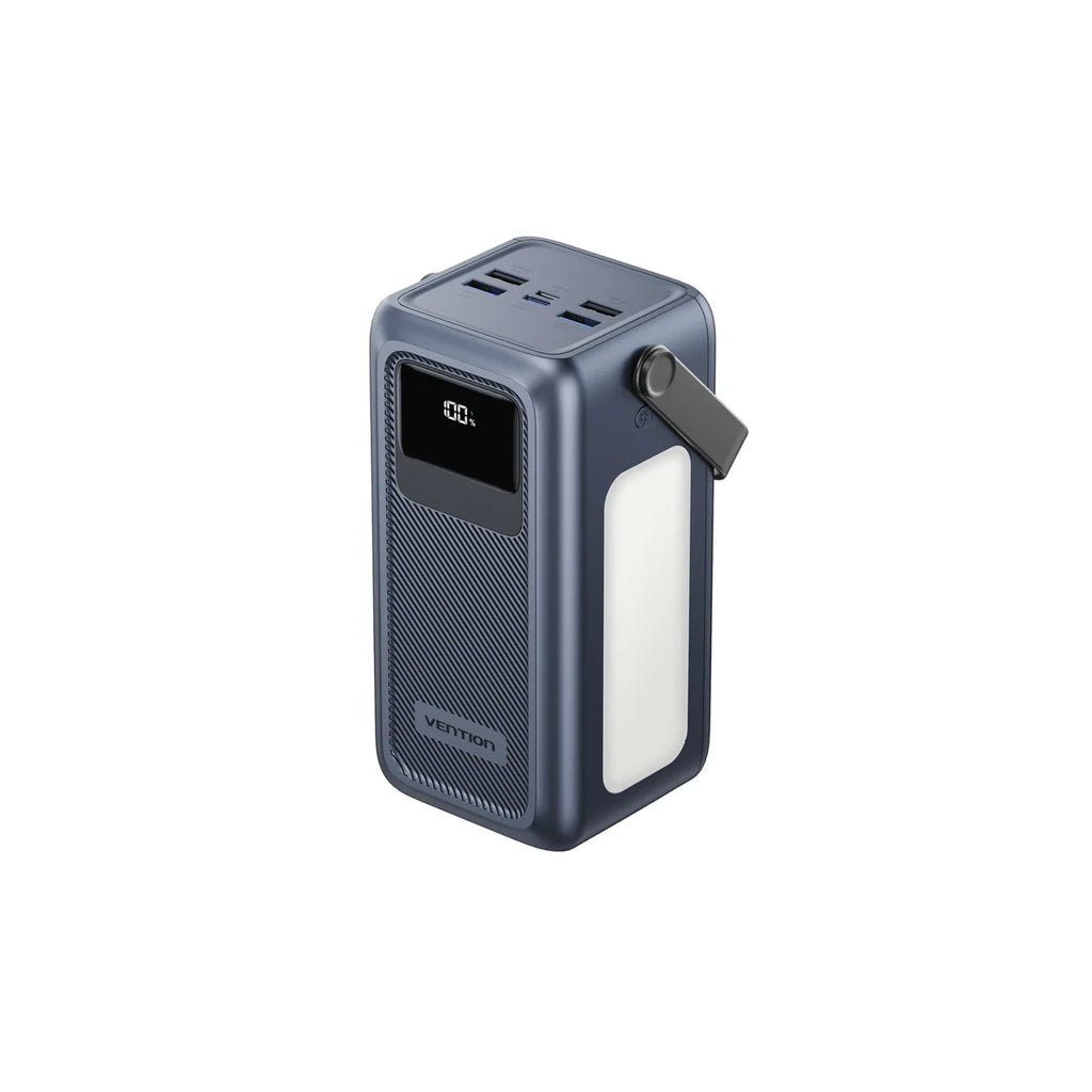 Vention High-Capacity 50000mAh Power Bank (USB-C/Micro-B + Micro-B/USB-C/USB-A) 22.5W Gray LED Display Type