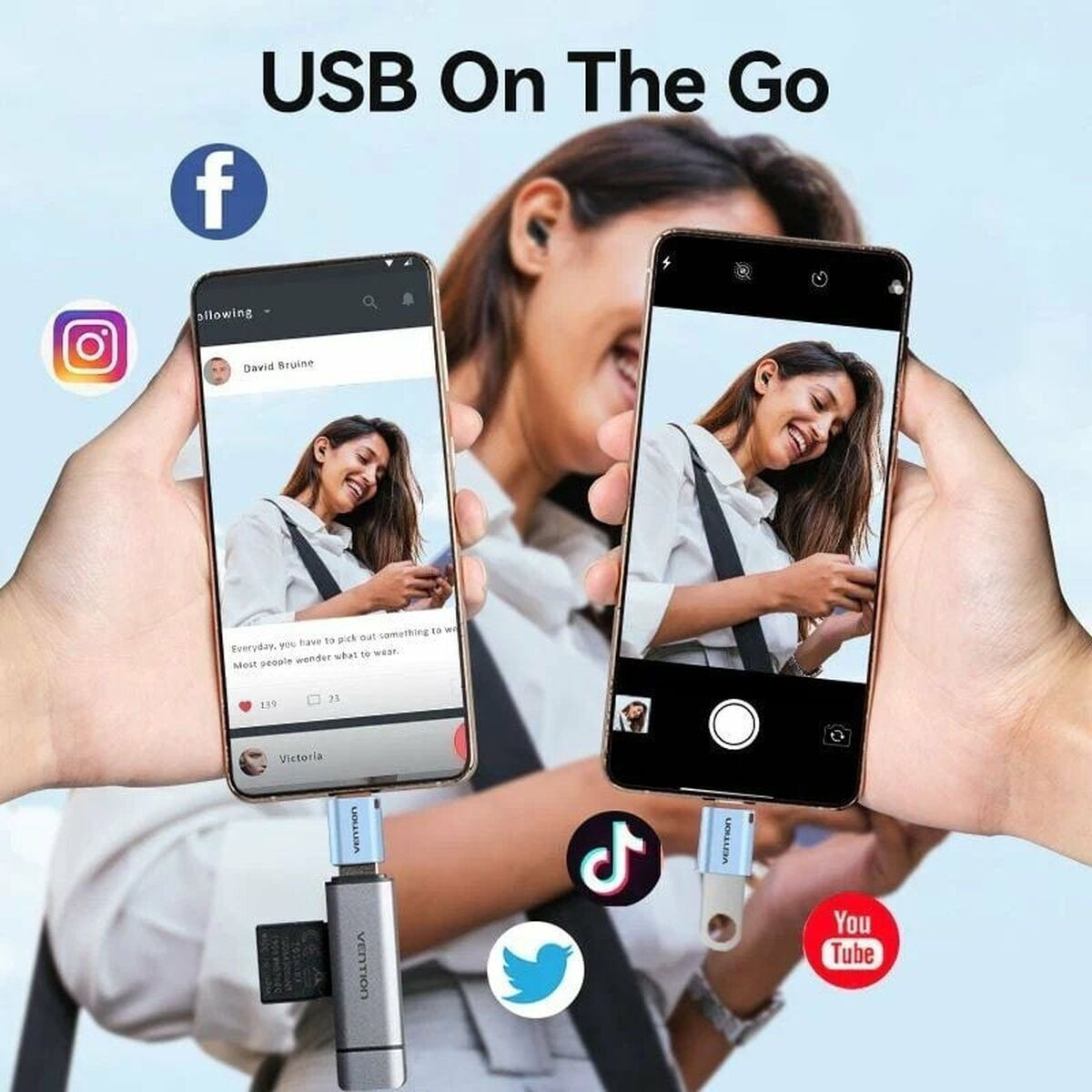 Vention CUBH0 Μετατροπέας N-Connector male σε USB-C female Γκρι