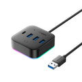 Vention USB 3.0 to USB 3.2 Gen 1 Type-C/USB 3.0*3/USB-C Desk Hub Black CHZBC