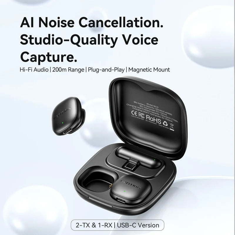 Vention Wireless Clip-On Microphone NCBD0