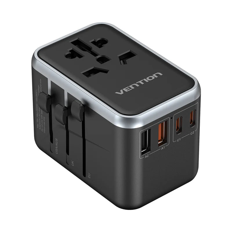 Vention 4-Port USB (C+C+A+A) GaN Universal Travel Adapter (65W/65W/60W/5W)