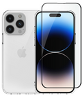 Vivid Σετ Διάφανη Θήκη Σιλικόνης & Full Face Tempered Glass - Apple iPhone 14 Pro - Transparent / Black (VIGELLY297GLASSBK)