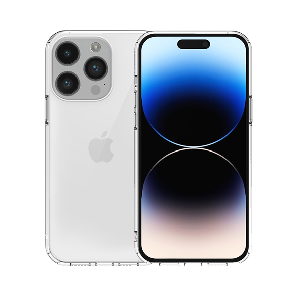 Vivid Σετ Διάφανη Θήκη Σιλικόνης & Full Face Tempered Glass - Apple iPhone 14 Pro Max - Transparent / Black (VIGELLY298GLASSB
