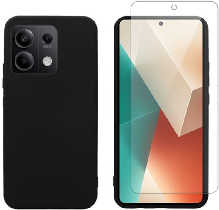 Σετ Θήκη Σιλικόνης & Tempered Glass - Xiaomi Redmi Note 13 Pro 5G / Poco X6 - Vivid Set - Transparent / Black (VIMAT352BKGLAS