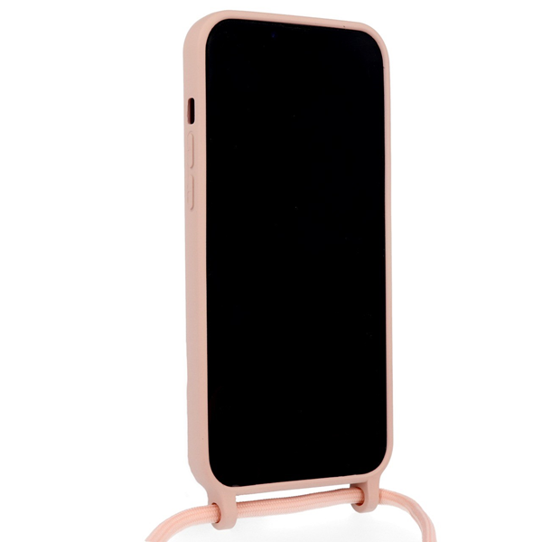 Vivid Silicone Lace Θήκη Σιλικόνης με Λουράκι Λαιμού - Apple iPhone 13 Pro Max - Nude (VISILACE198NUDE)
