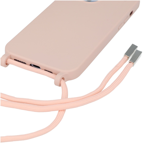 Vivid Silicone Lace Θήκη Σιλικόνης με Λουράκι Λαιμού - Apple iPhone 13 Pro Max - Nude (VISILACE198NUDE)