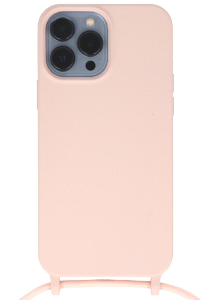 Vivid Silicone Lace Θήκη Σιλικόνης με Λουράκι Λαιμού - Apple iPhone 13 Pro Max - Nude (VISILACE198NUDE)
