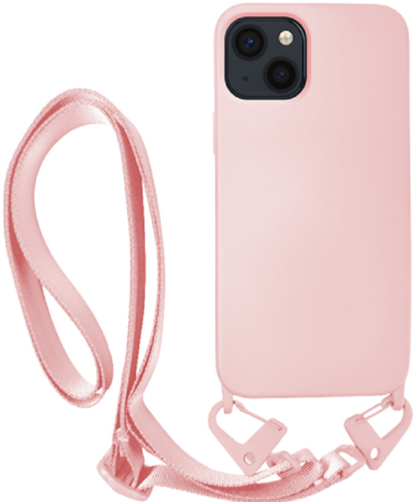 Vivid Silicone Strap - Θήκη Σιλικόνης με Λουράκι Λαιμού - Apple iPhone 13 - Nude (VISISTRAP196NUDE)