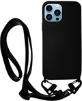 Vivid Silicone Strap - Θήκη Σιλικόνης με Λουράκι Λαιμού - Apple iPhone 13 Pro - Black (VISISTRAP197BK)