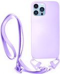Vivid Silicone Strap - Θήκη Σιλικόνης με Λουράκι Λαιμού - Apple iPhone 13 Pro - Lilac (VISISTRAP197LILAC)