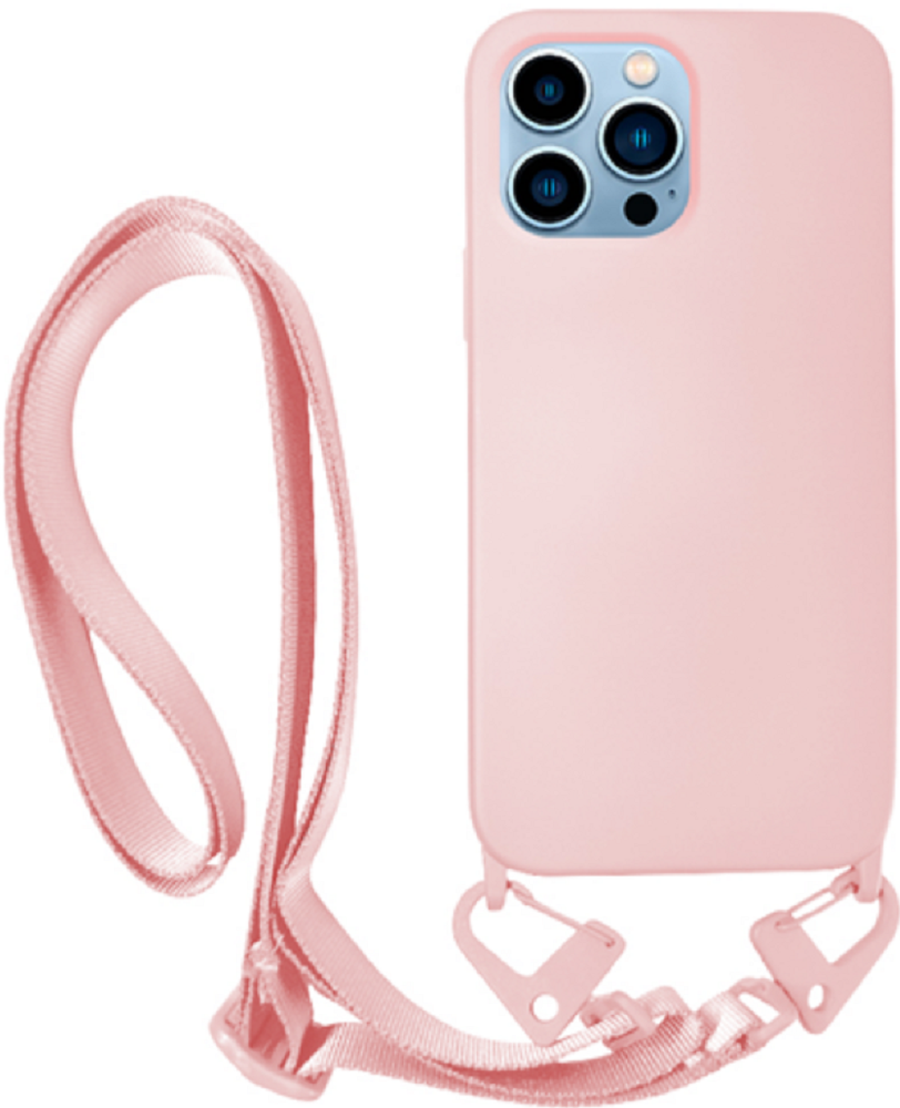 Vivid Silicone Strap - Θήκη Σιλικόνης με Λουράκι Λαιμού - Apple iPhone 13 Pro - Nude (VISISTRAP197NUDE)