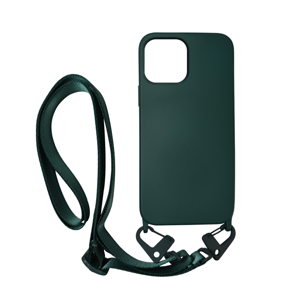Vivid Silicone Strap - Θήκη Σιλικόνης με Λουράκι Λαιμού - Apple iPhone 13 Pro - Pine Green (VISISTRAP197PINEGR)
